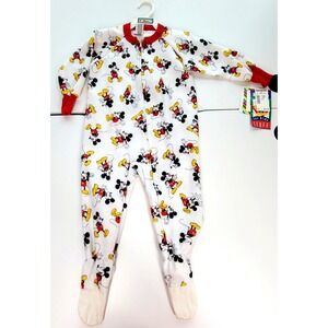 Vintage Mickey Mouse Kids Dr Denton Todder 3T One Piece Footed Pajamas PJ's NEW‎